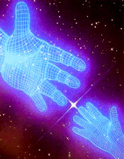 Cosmic hands reaching for each other across space