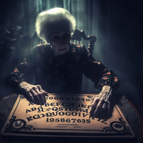 Granny using a ouija board