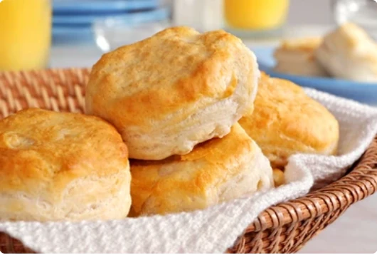 A plate of homemade Sourdough Biscuits